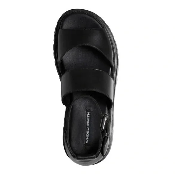 WINDSORSMITH, THRILLED BLACK LEATHER SANDAL, black size 7 - Picture 4 of 6